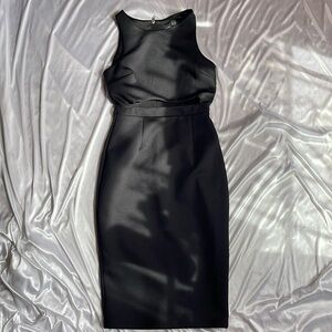 ASOS Petite Black Pencil Midi cutout zip up sleeveless dress